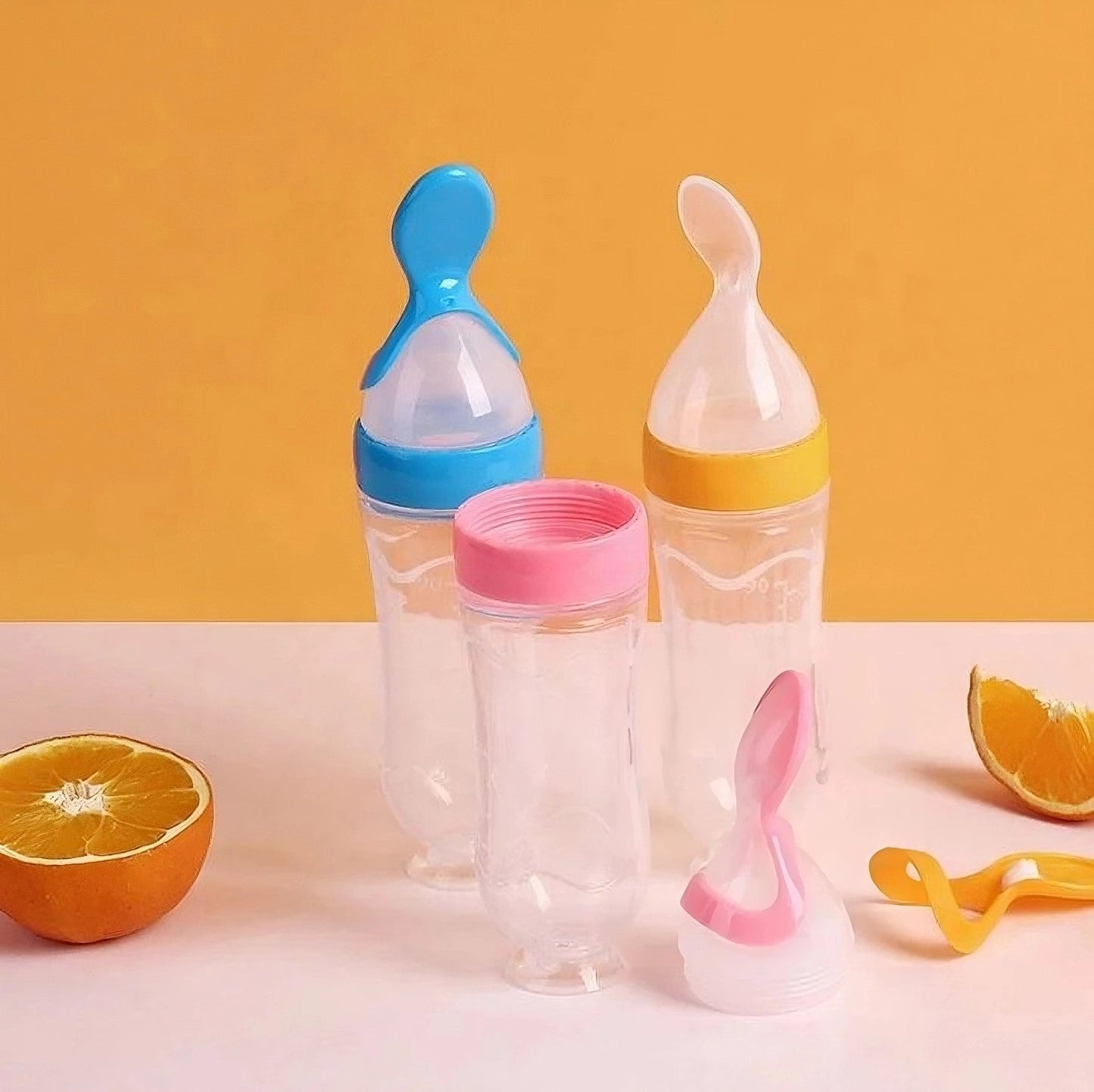 Leranzo | Knijpbare Baby Lepel Fles