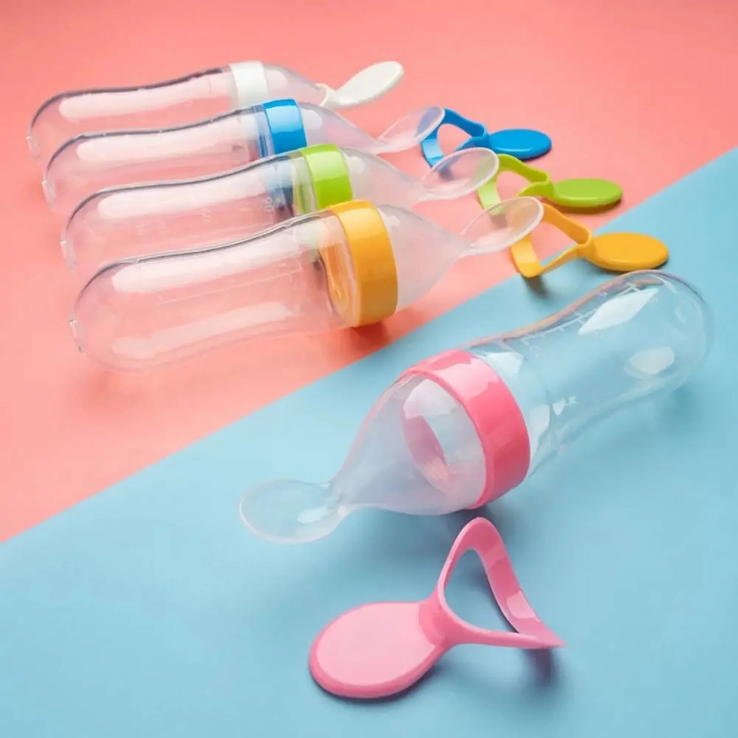 Leranzo | Knijpbare Baby Lepel Fles